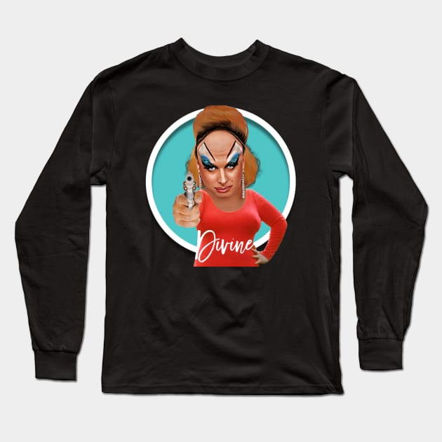 Divine - Pink Flamingos Long Sleeve T-Shirt by Zbornak Designs